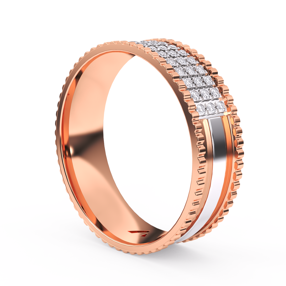 Round Full Eternity Men's Wedding Band